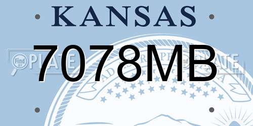7078MB Kansas License Plate