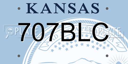 707BLC Kansas License Plate