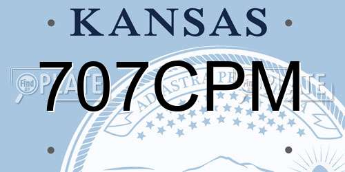 707CPM Kansas License Plate