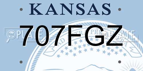 707FGZ Kansas License Plate