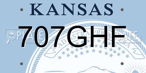 707GHF Kansas License Plate