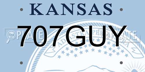 707GUY Kansas License Plate