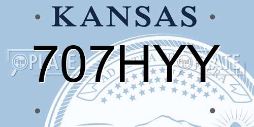 707HYY Kansas License Plate