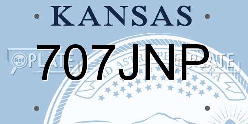 707JNP Kansas License Plate