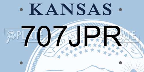 707JPR Kansas License Plate