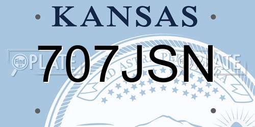 707JSN Kansas License Plate