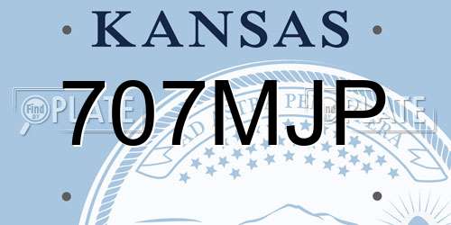 707MJP Kansas License Plate