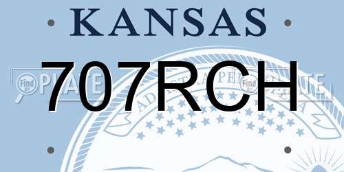 707RCH Kansas License Plate