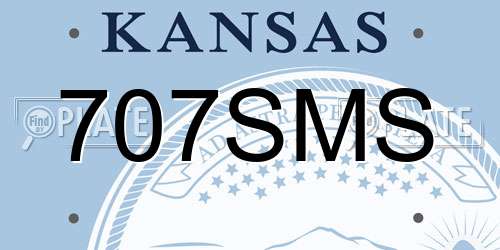707SMS Kansas License Plate