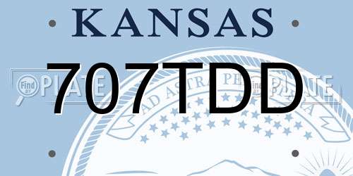707TDD Kansas License Plate