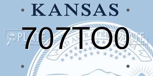 707TO0 Kansas License Plate