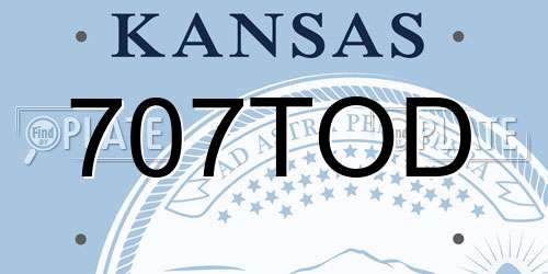 707TOD Kansas License Plate