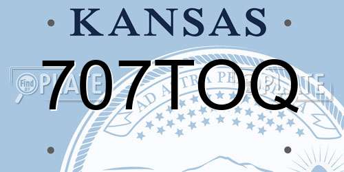 707TOQ Kansas License Plate