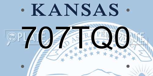 707TQ0 Kansas License Plate