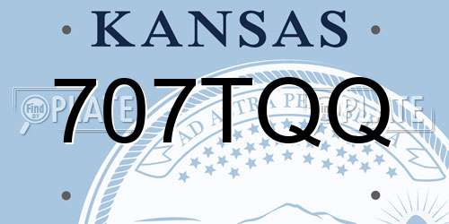 707TQQ Kansas License Plate