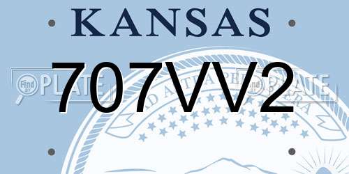 707VV2 Kansas License Plate