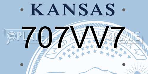 707VV7 Kansas License Plate