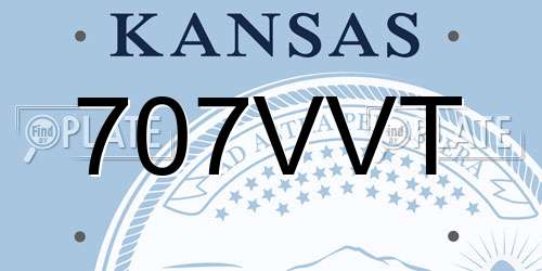 707VVT Kansas License Plate