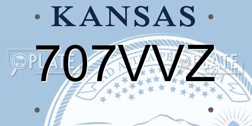 707VVZ Kansas License Plate