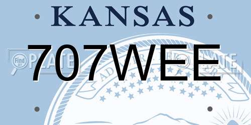 707WEE Kansas License Plate