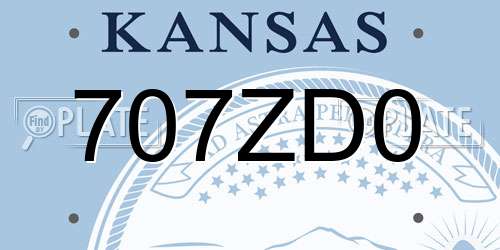 707ZD0 Kansas License Plate