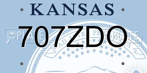 707ZDO Kansas License Plate