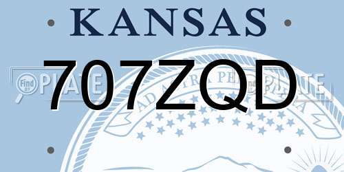 707ZQD Kansas License Plate