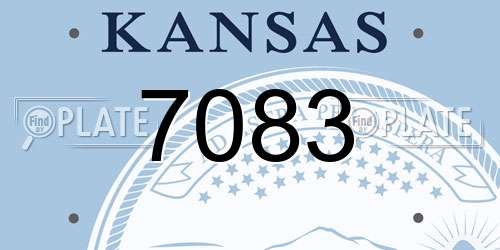 7083 Kansas License Plate