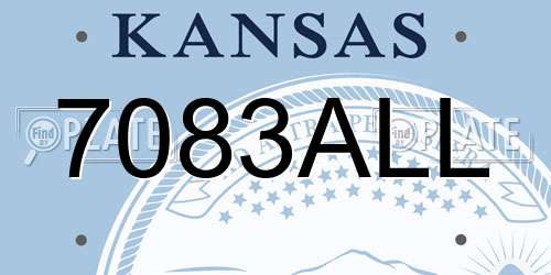 7083ALL Kansas License Plate