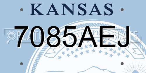 7085AEJ Kansas License Plate
