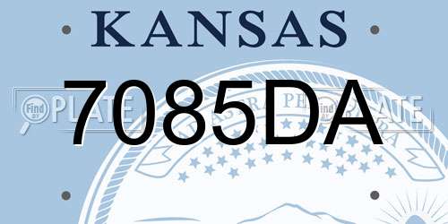 7085DA Kansas License Plate