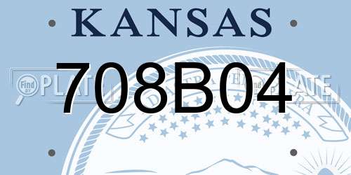 708B04 Kansas License Plate