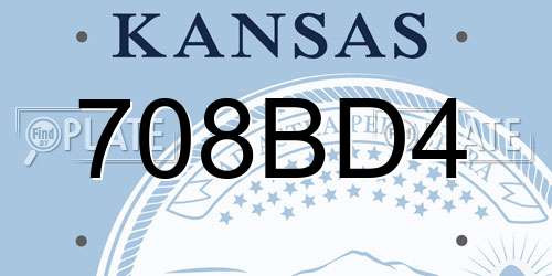 708BD4 Kansas License Plate