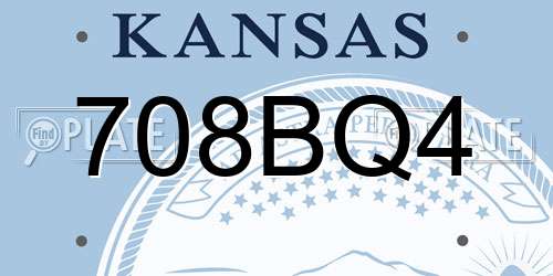 708BQ4 Kansas License Plate
