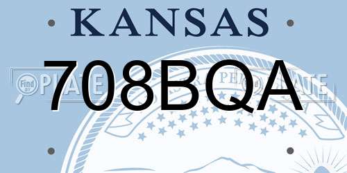 708BQA Kansas License Plate
