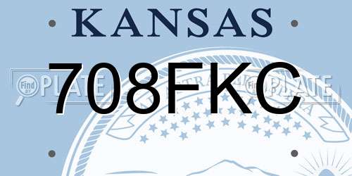 708FKC Kansas License Plate