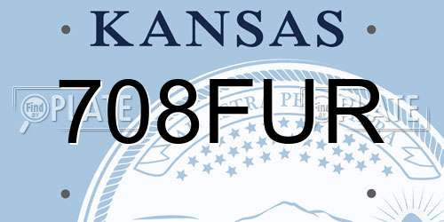 708FUR Kansas License Plate