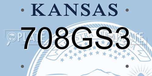 708GS3 Kansas License Plate