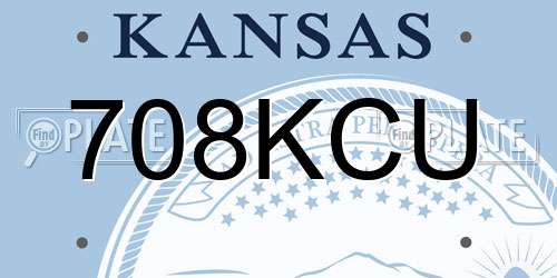 708KCU Kansas License Plate