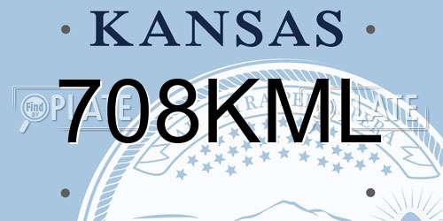 708KML Kansas License Plate