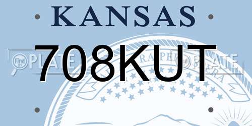 708KUT Kansas License Plate