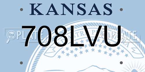 708LVU Kansas License Plate