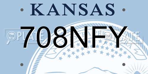 708NFY Kansas License Plate