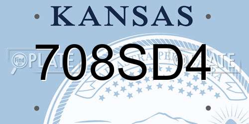 708SD4 Kansas License Plate