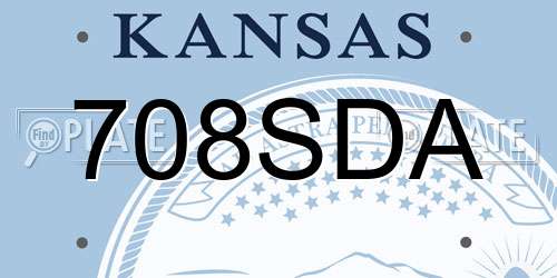 708SDA Kansas License Plate