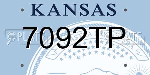 7092TP Kansas License Plate