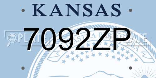 7092ZP Kansas License Plate