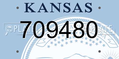 709480 Kansas License Plate