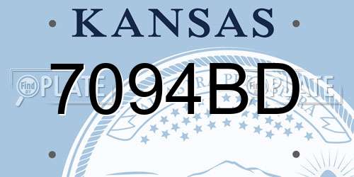 7094BD Kansas License Plate