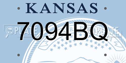 7094BQ Kansas License Plate